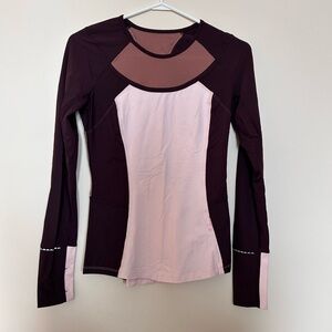 lululemon athletica Burgundy and Pink Long Sleeve Top